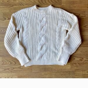BP Cable Knit Sweater in Ivory Size Small
